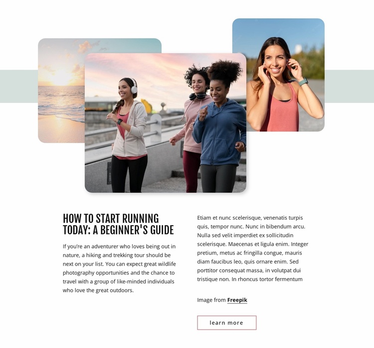 How to start running today Website Template