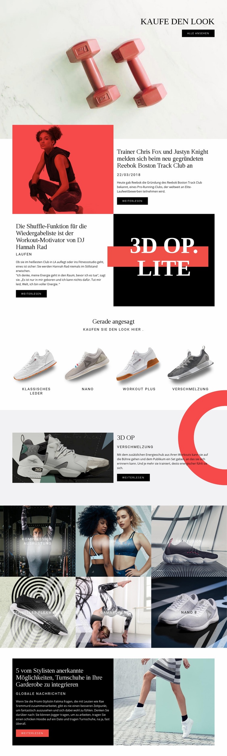 Reebok HTML Website Builder