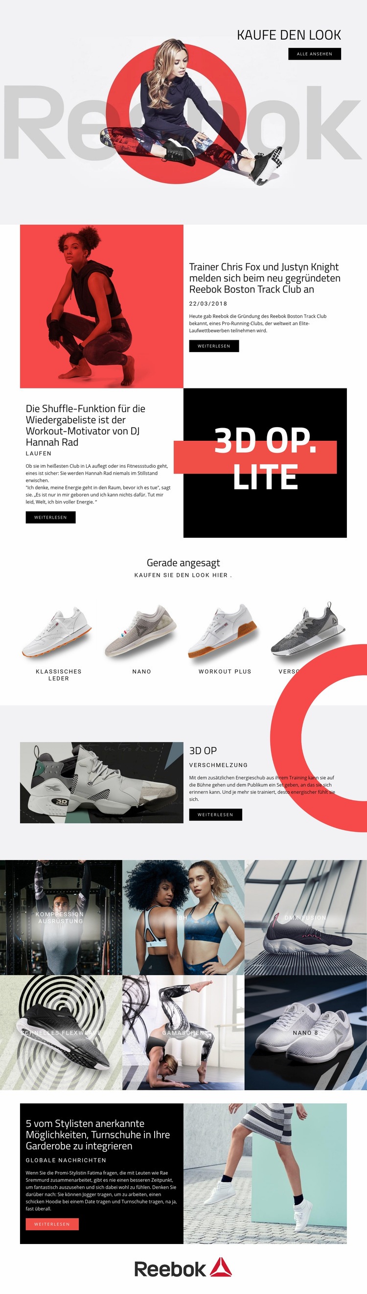 Reebok Landing Page