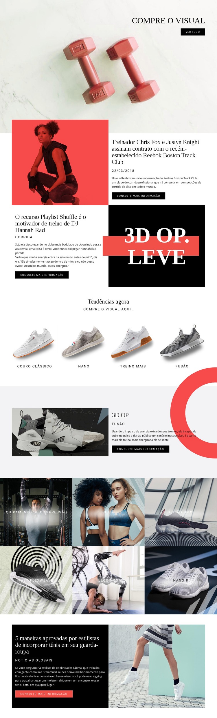 Reebok Maquete do site