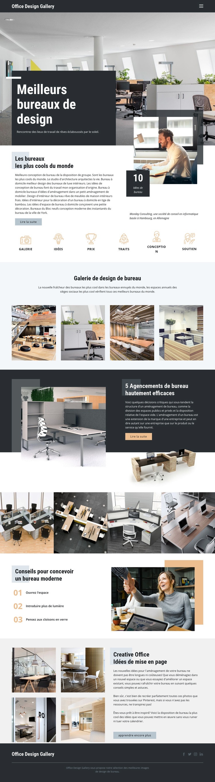 Meilleurs bureaux de design Conception de site Web