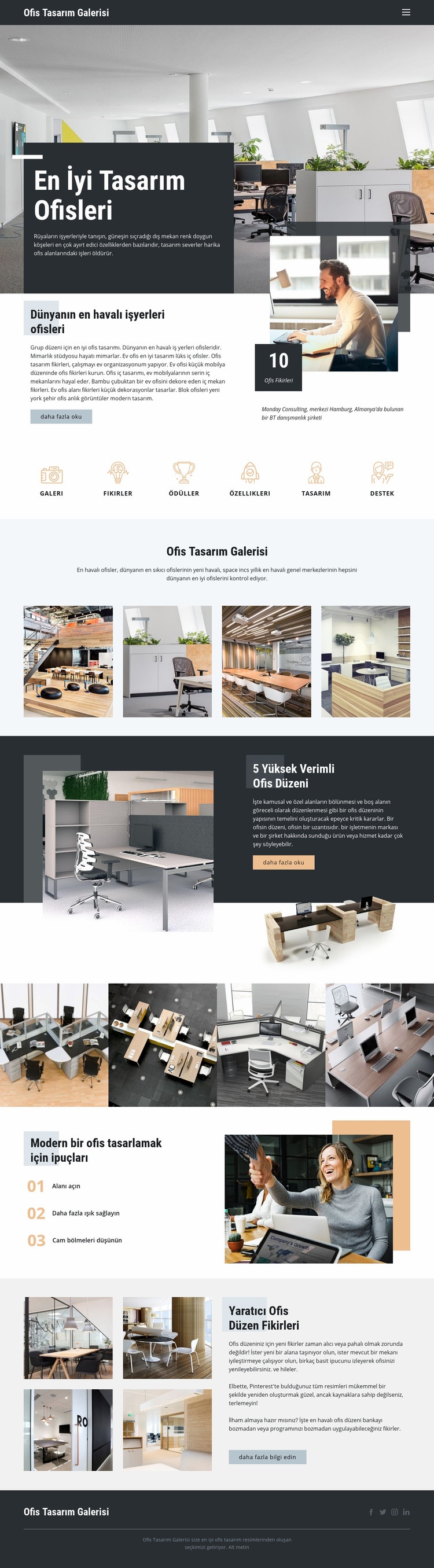En İyi Tasarım Ofisleri Web Sitesi Mockup'ı