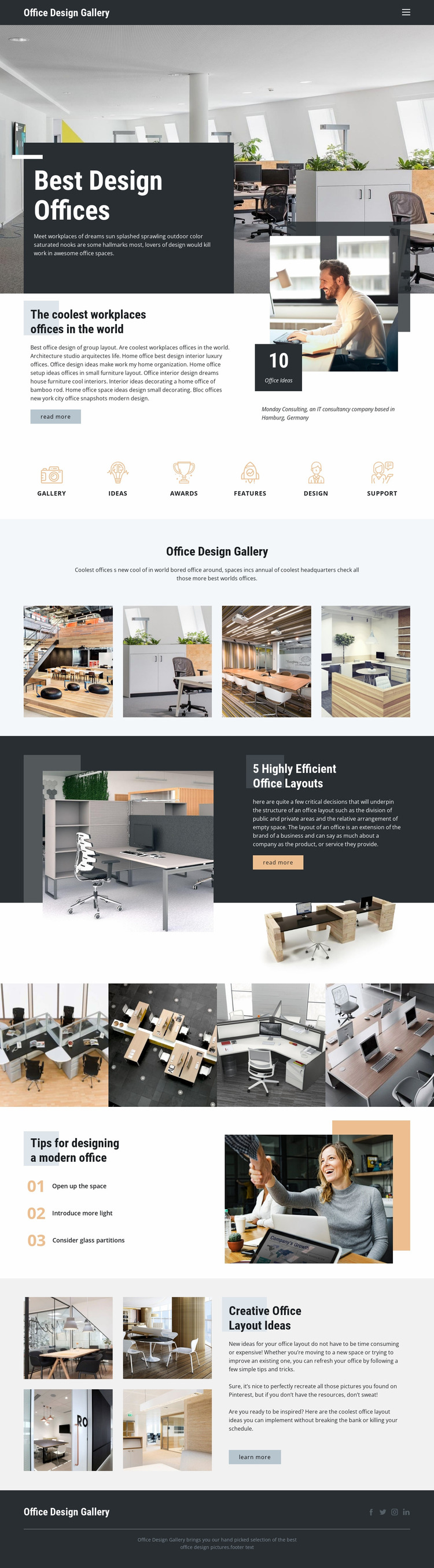 Best Design Offices Website Mockup
