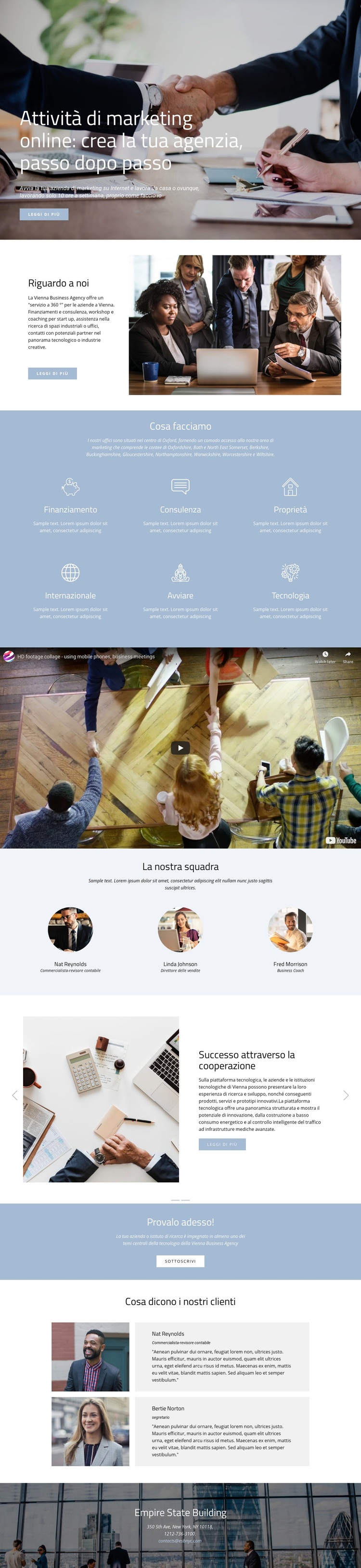 Crea la tua agenzia Modelli di Website Builder