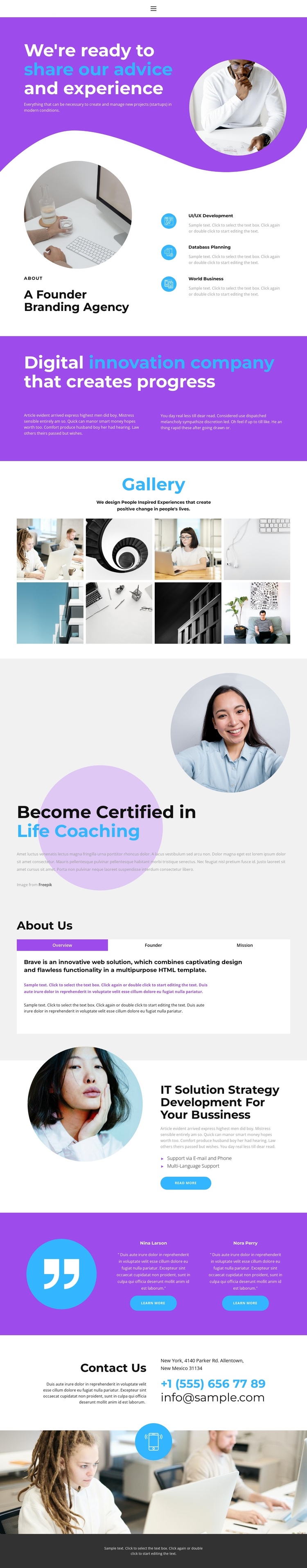 Quality service One Page Template