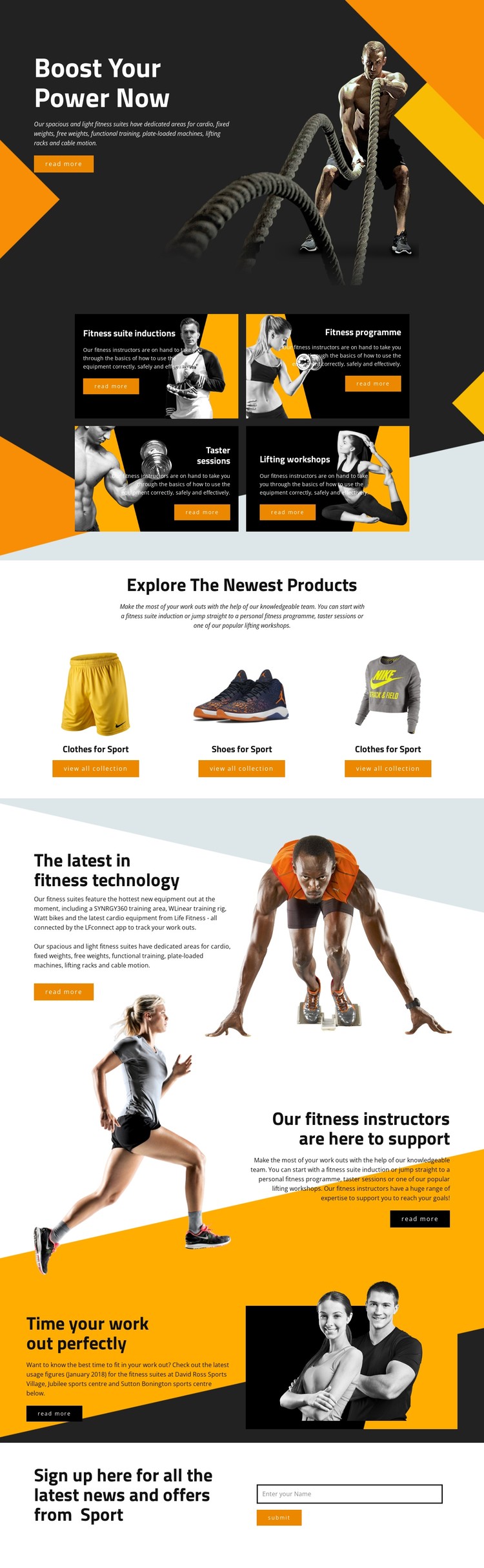 Boost your power with sports CSS Template