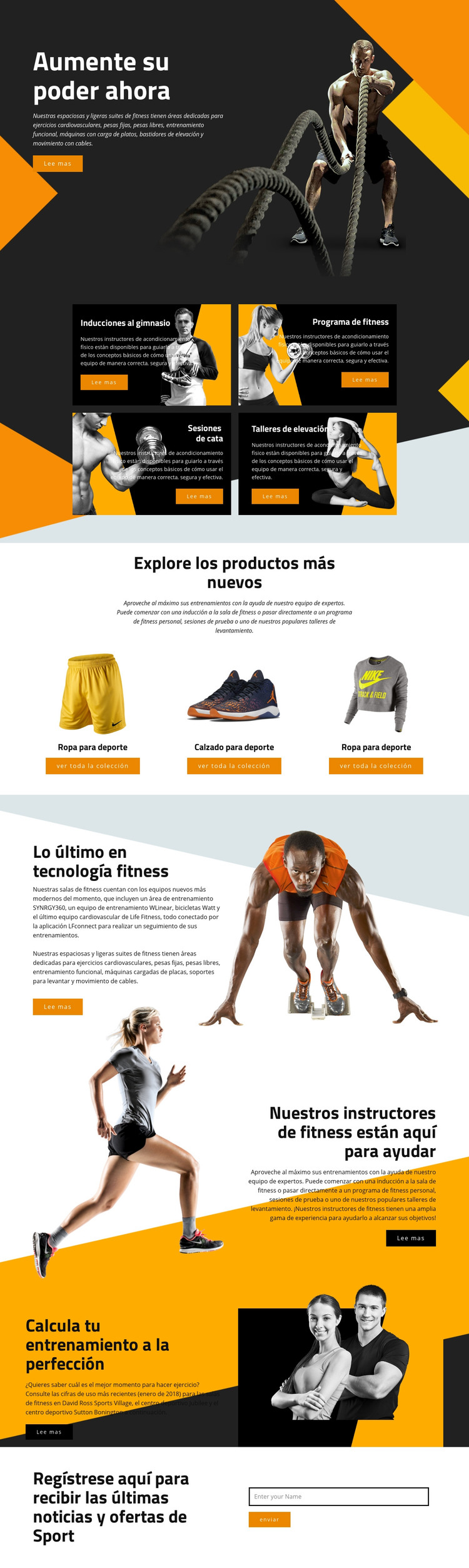 Aumenta tu poder con los deportes Plantilla HTML