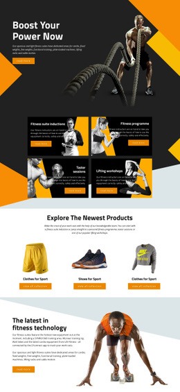 Boost Your Power With Sports - Design HTML Page Online