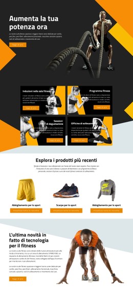 Aumenta La Tua Potenza Con Lo Sport Modello Di Sito Web CSS Gratuito