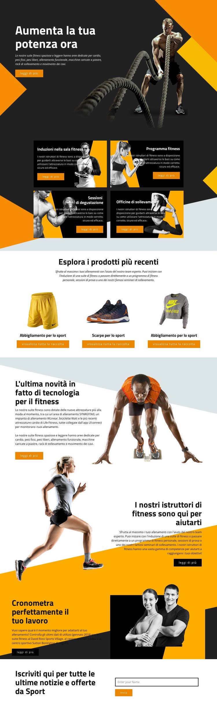 Aumenta la tua potenza con lo sport Modello HTML