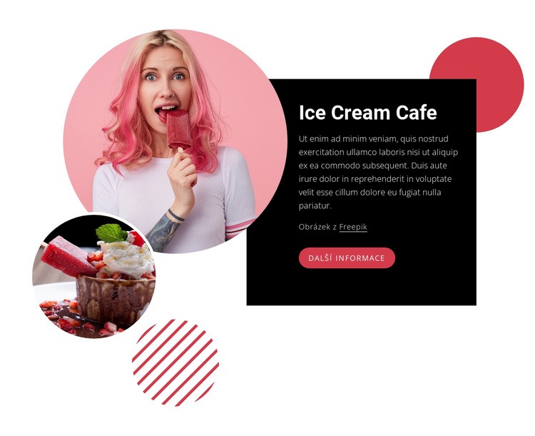 Vynikající zmrzlina Šablona webové stránky