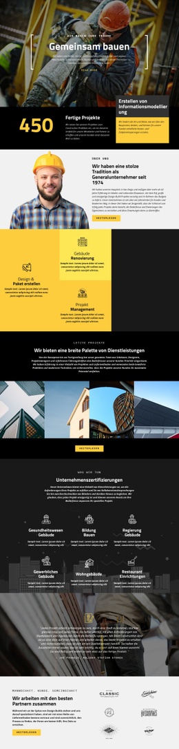 Baukonstruktionen Website-Vorlagen