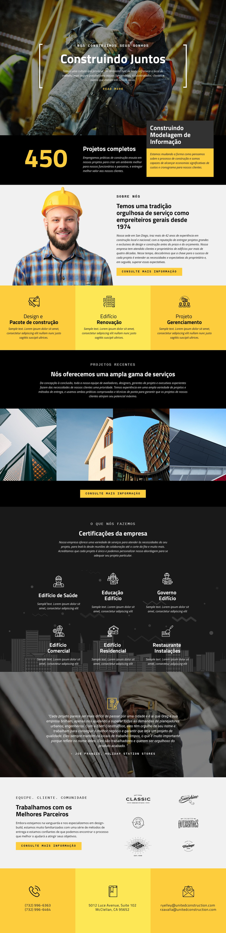 Construções de edifícios Template Joomla