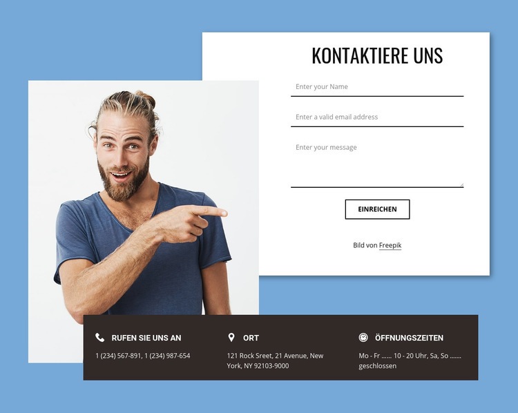 Kontaktformular mit überlappenden Elementen HTML5-Vorlage