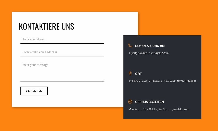 Mit uns verbinden Website-Modell