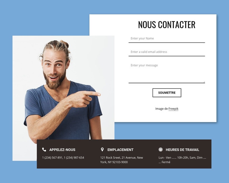 Formulaire de contact avec éléments superposés Modèles de constructeur de sites Web