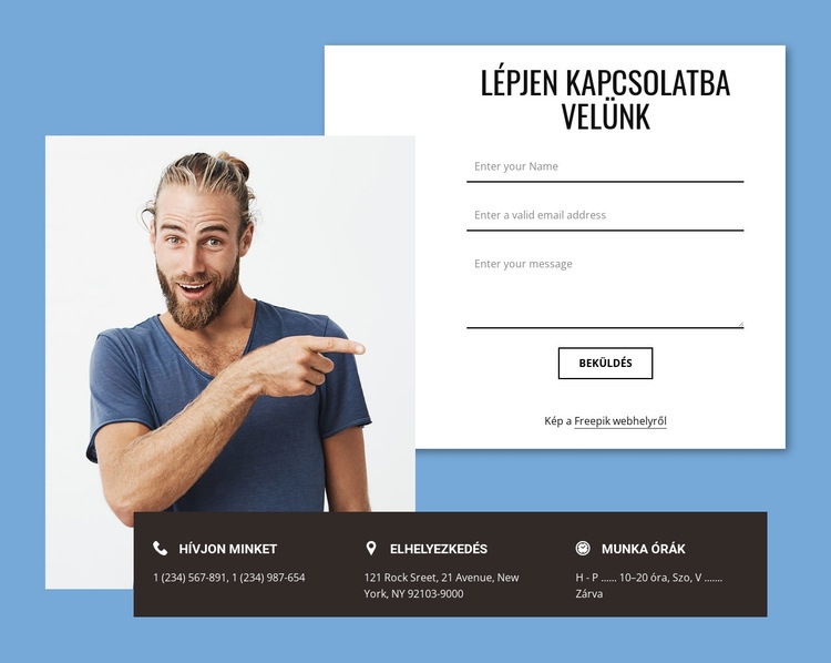 Kapcsolatfelvételi űrlap átfedő elemekkel CSS sablon