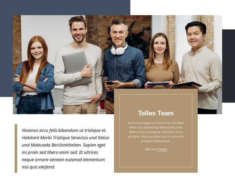 Tolles Team Website-Modell