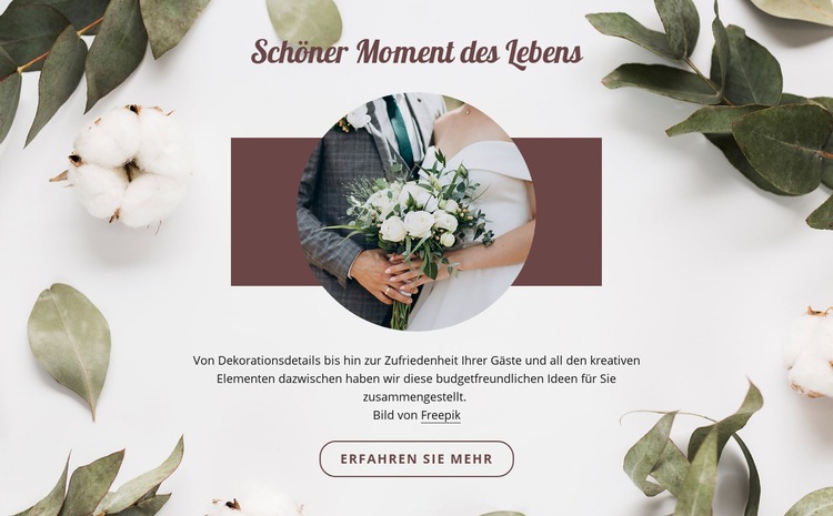 Schöner Moment des Lebens Website-Modell