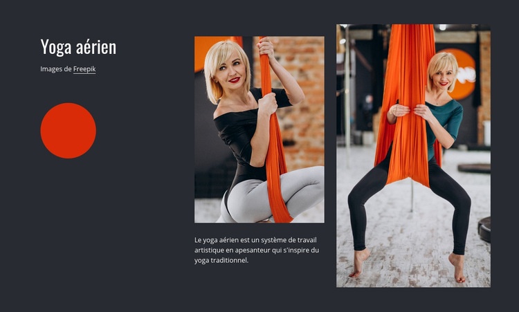 Yoga antigravité Maquette de site Web