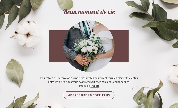 Beau moment de vie Page de destination