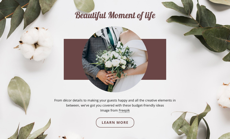 Beautiful moment of life One Page Template