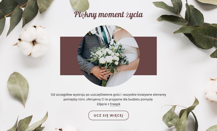 Piękny moment życia Kreator witryn internetowych HTML