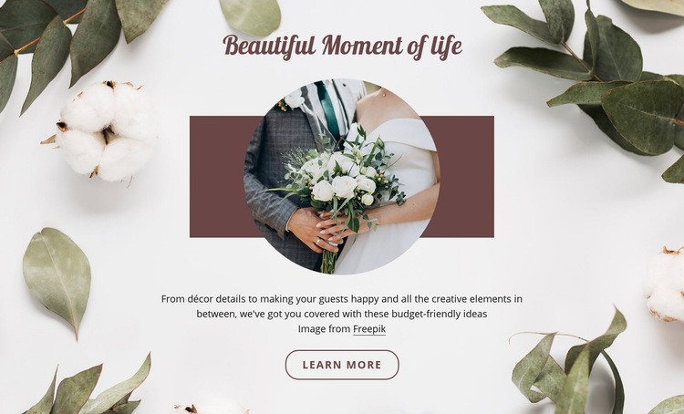 Beautiful moment of life Web Page Design