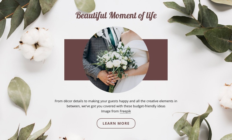 Beautiful moment of life Wix Template Alternative