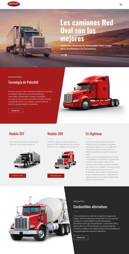 Transporte De Camión Ovalado Rojo: Plantilla De Página HTML