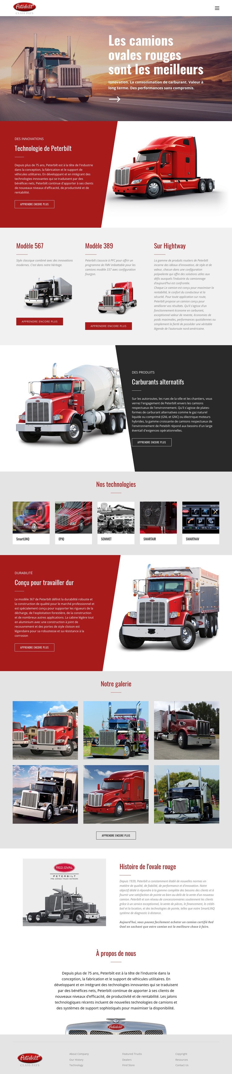 Transport par camion ovale rouge Modèles de constructeur de sites Web