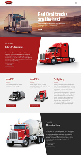 Red oval truck transportaion HTML Templates