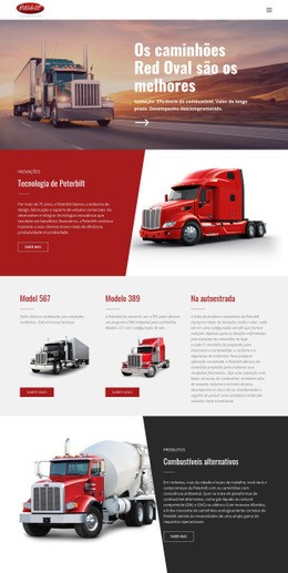 Transporte De Caminhão Oval Vermelho - Website Creator HTML