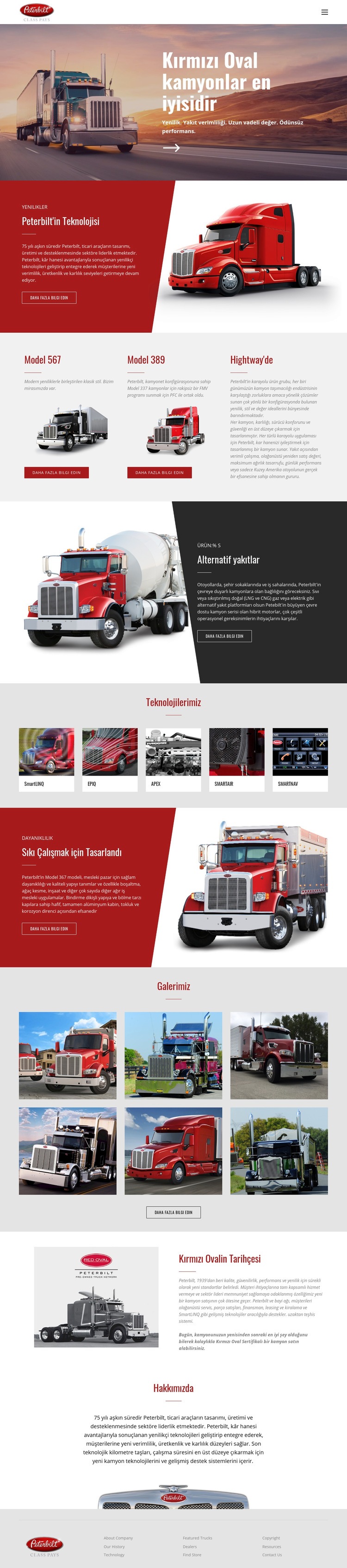 Kırmızı oval kamyon taşımacılığı Web sitesi tasarımı