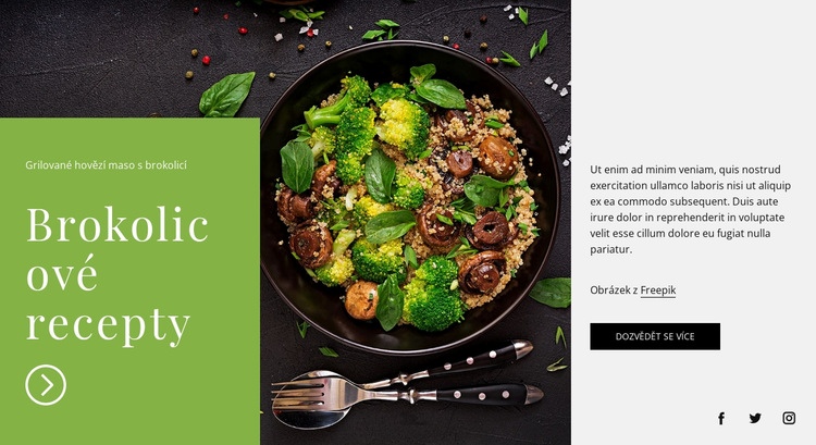 Brokolicové recepty Šablona webové stránky