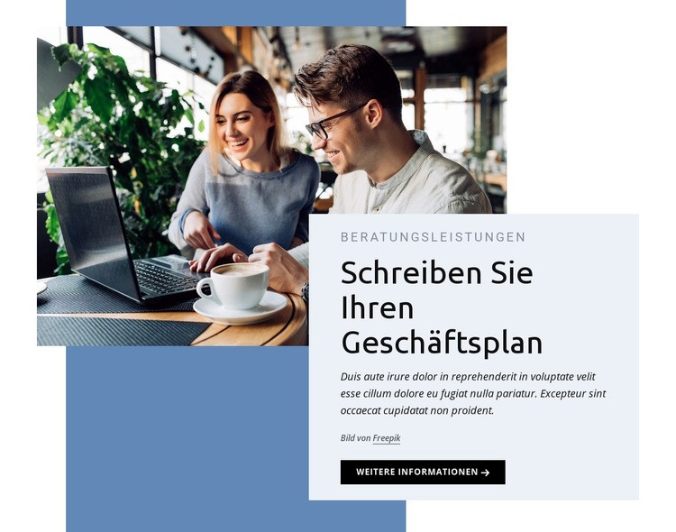 Schreiben Sie Ihren Geschäftsplan HTML Website Builder