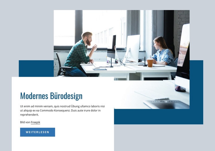 Modernes Bürointerieur HTML5-Vorlage