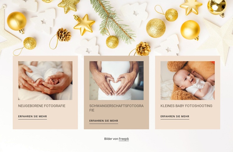 Neugeborenen- und Babyfotografie Website Builder-Vorlagen