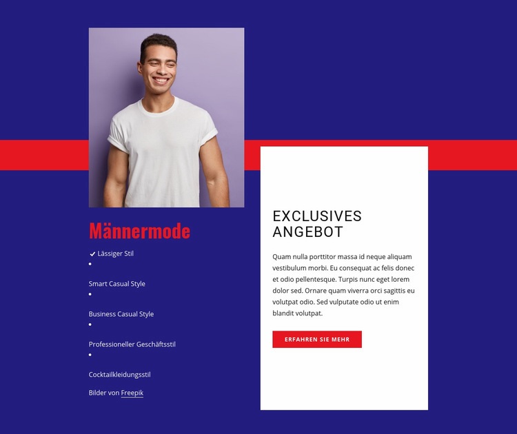 Exclusives Angebot Website design