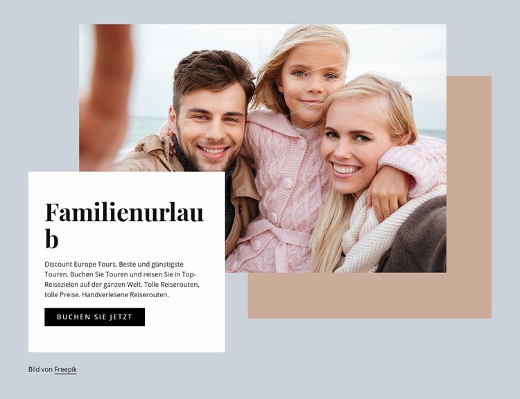 Familienurlaub Website-Modell