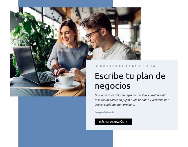 Escribe tu plan de negocios Creador de sitios web HTML