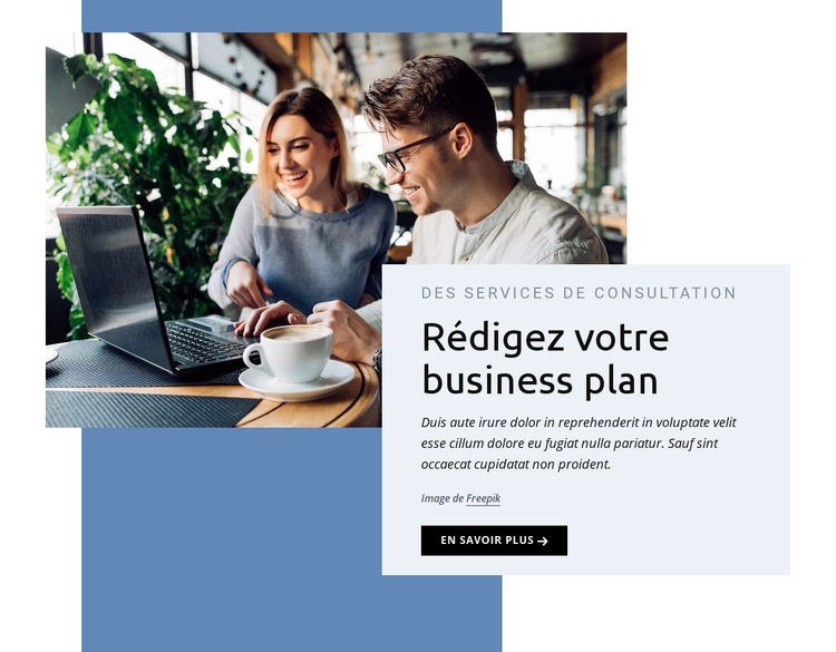 Rédigez votre business plan Créateur de site Web HTML