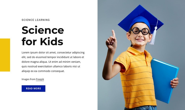 Science for kids course Homepage Design
