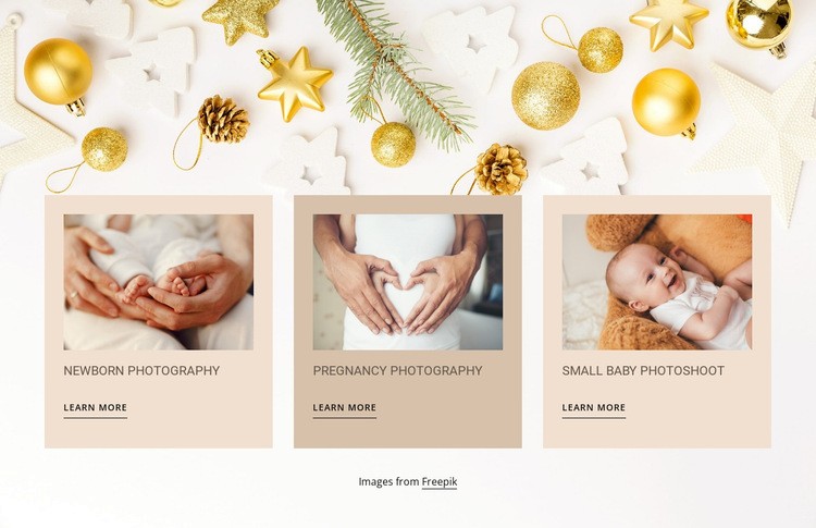 Newborn and baby photography Homepage Design