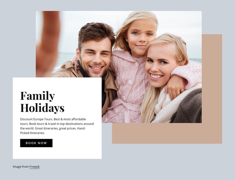 Family holidays Homepage Design