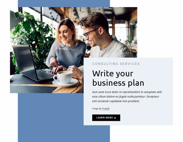 Write your business plan Homepage Design
