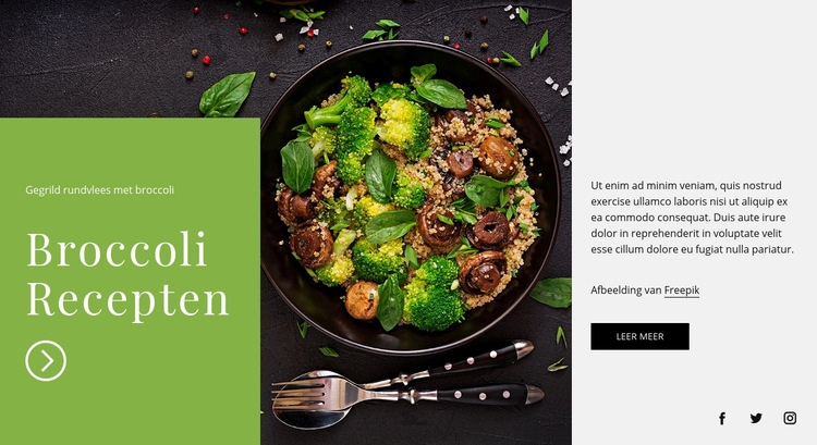 Broccoli recepten Website Builder-sjablonen