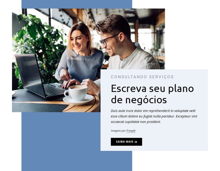 Escreva seu plano de negócios Design do site