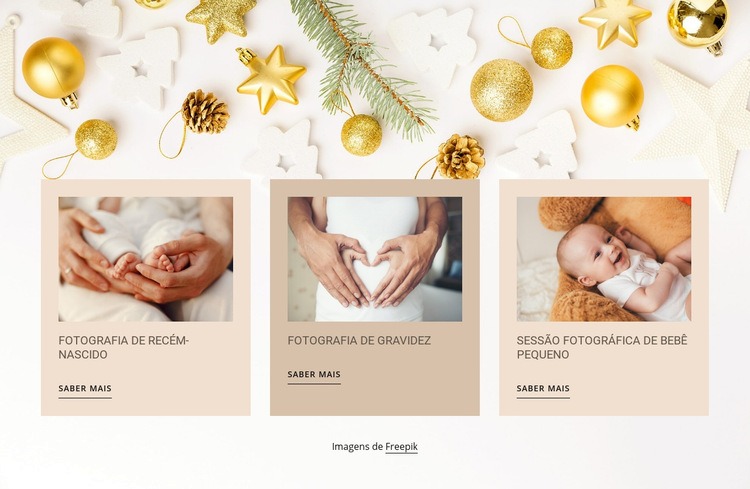 Fotografia de recém-nascidos e bebês Maquete do site