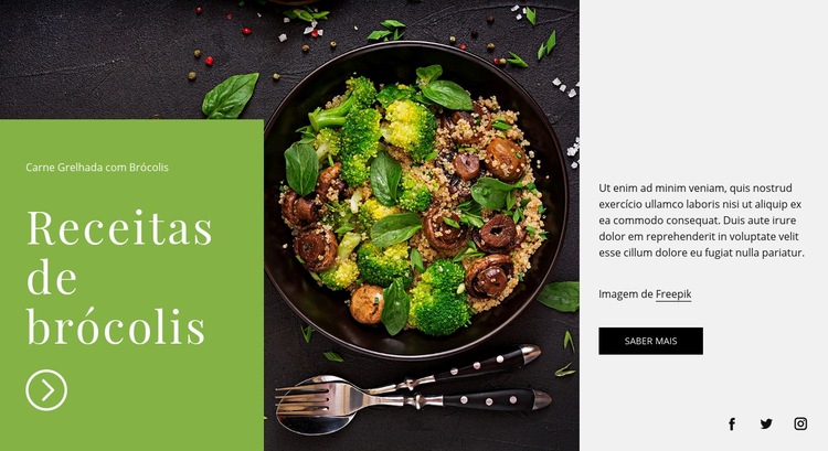 Receitas de brócolis Maquete do site
